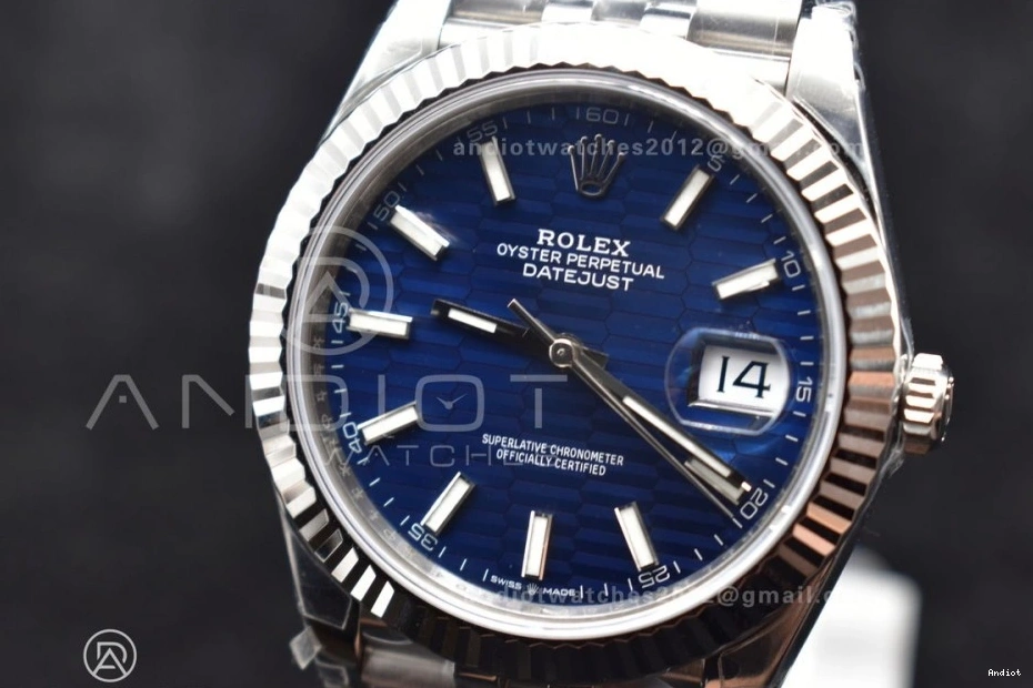 Blue VS3235 Jubilee Checked DateJust 126334 Best 1:1 Bracelet Dial SS on 41 VSF Edition 904L 0418